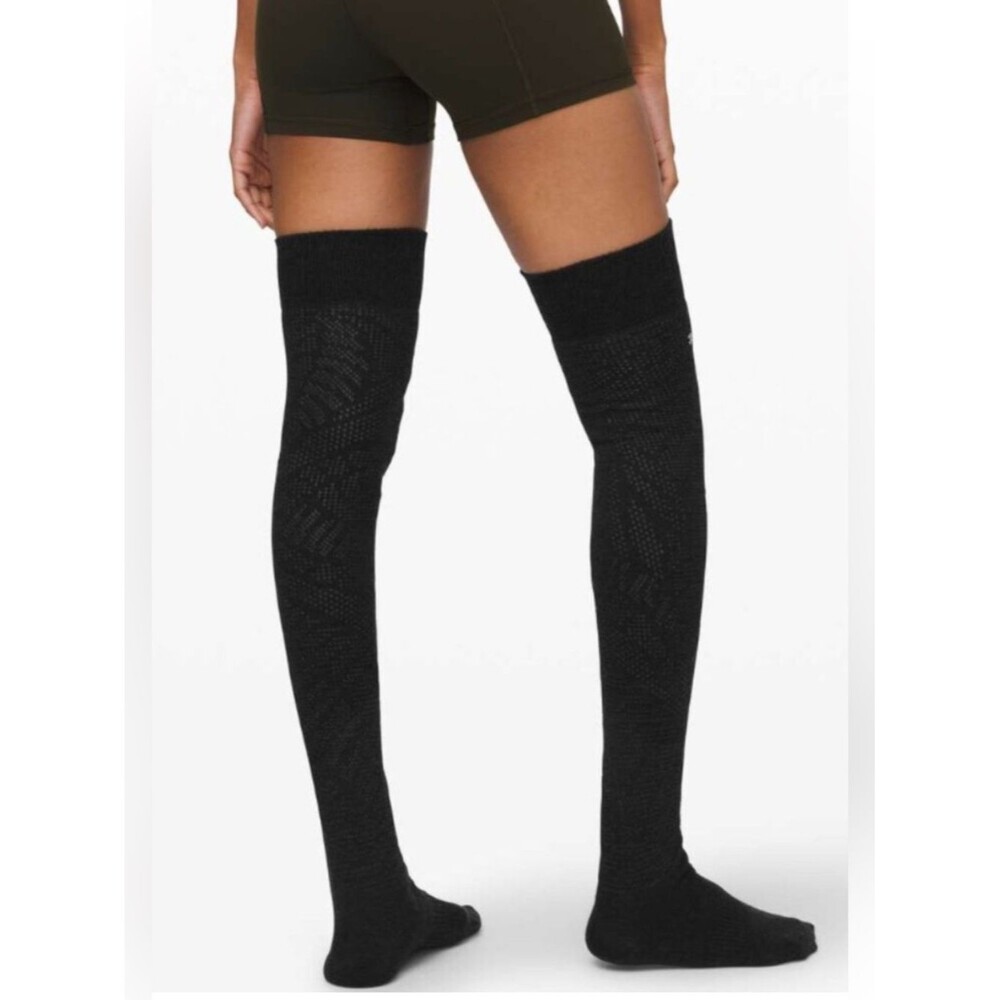 lululemon athletica Black Over-the-Knee Cable Knit Socks